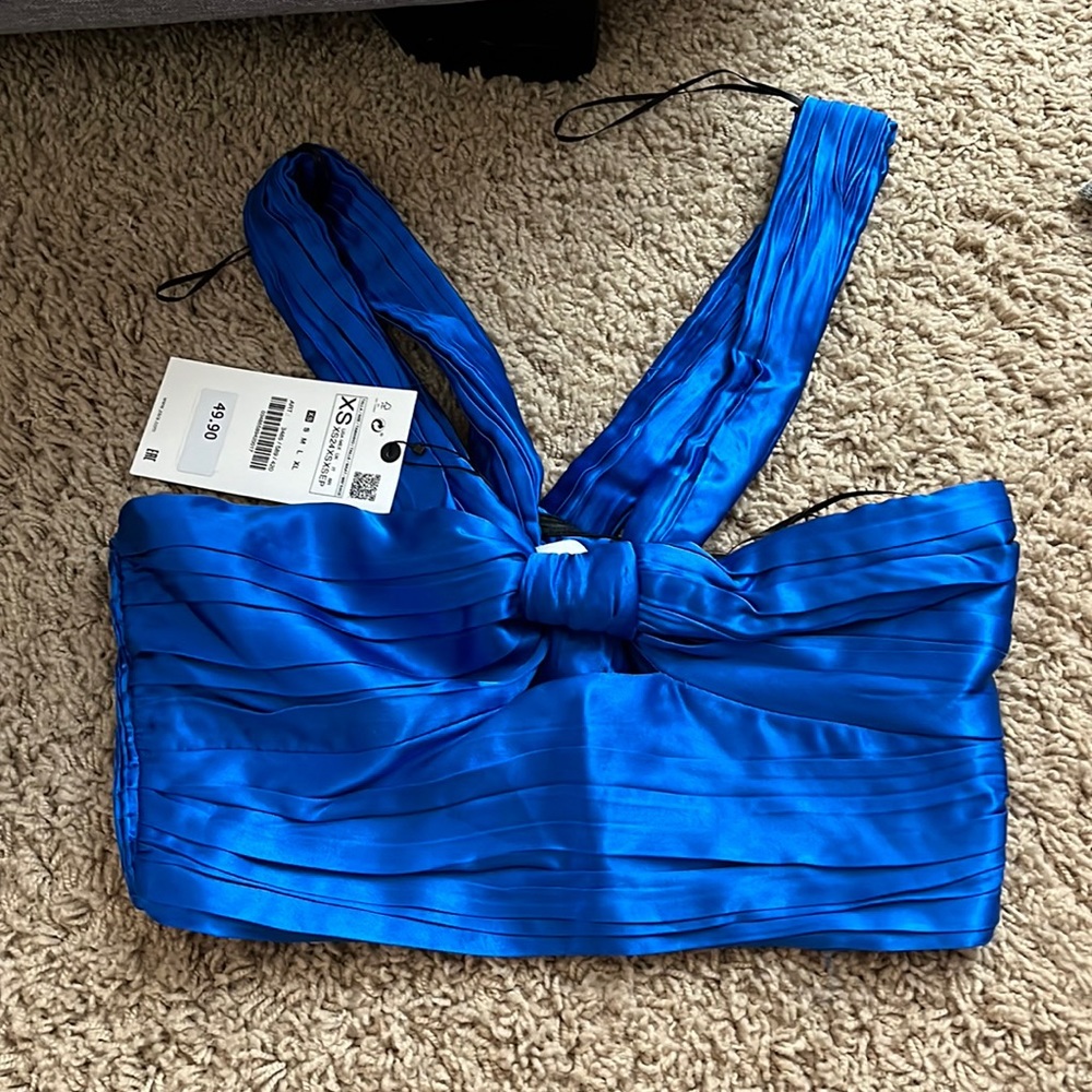 Zara sapphire blue crop top